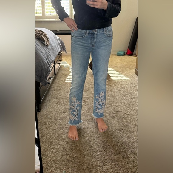 Johnny Was Samira Eyelet Baby Boot Jeans Embroidered - Picture 6 of 6